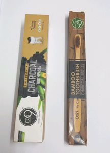 Combo Of Charcoal Toothpaste & Bamboo Toothbrush