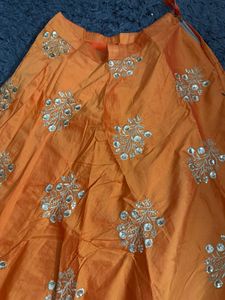 Elegant Orange Lehenga Skirt