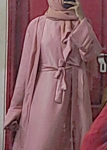 Elegant Pink Ethnic Gown with Shrug