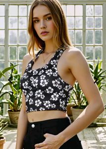 Floral Print Crop Top