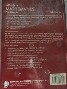 RD Sharma MCQ Book Class 10th