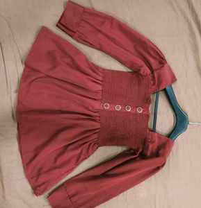 Cute Dark Red Top