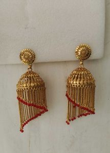 Gold Jhumka Earrings