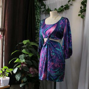 Colorful Cutout Mini Dress