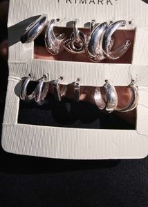 Silver Plated Pinteresty Hoop Earring Set