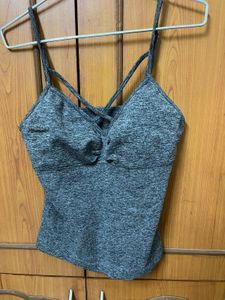 Gray Strappy Back Tank Top