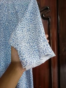 White And Blue Print Top 😱❤️