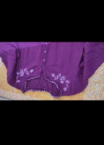 Floral cut neck design kurta set