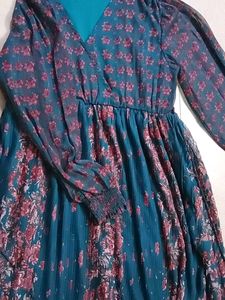 Plus Size Pleated Pattern Gown ...
