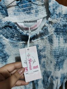 Blue Tie-Dye Top