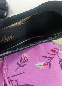 Velvet Black Suede Heels