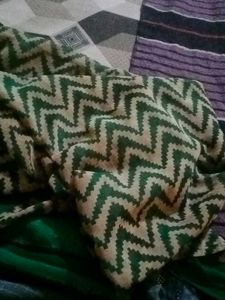 Green Chevron Velvet Scarf