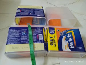 Set Of 4, 1 Kg Horlicks Plastic Containers