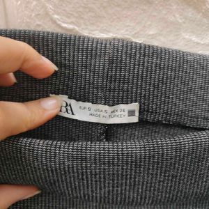 ZARA -Gray Off-Shoulder Knit Top