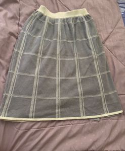 Vintage Plaid Knit Skirt