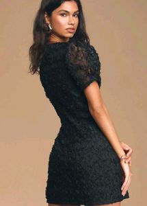 LULUS Always For You Black Puff Sleeve Mini Dress