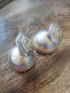 92.5 Silver Big Jhumkas In Dual Polish