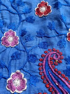 Embroidered Cotton Kurti Set