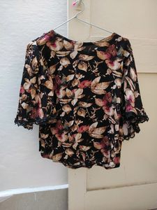 Trendy Black Lace Top
