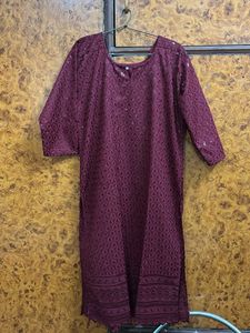 Maroon Sequin Work Kurti
