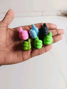 6 Pcs-Multi functional Hand Shape Wall Clip Hanger Keys Cable Holder ,thumb hook