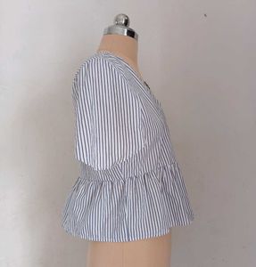 Striped Peplum Top