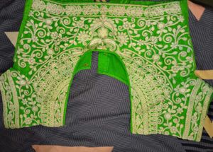 Elegant Lime Green With White Phalu Saree