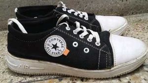 Black &amp; White Canvas Sneakers