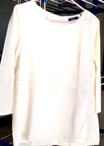 Casual Regular Sleeves Solid Women White Cream Top