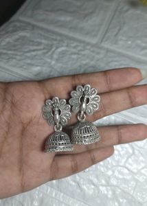 Silver Jhumka Earrings