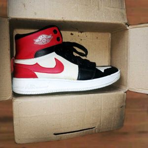 Air Jordan 1 Mid Sneakers - Black, White &amp; Red