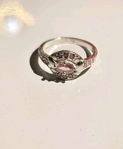 Pure silver Pink Stone Ring 💍# Fixed price