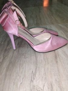 Pink Bow Heels with Ankle Strap