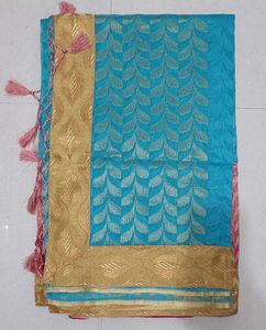 Elegant Blue &amp; Pink coloured Saree