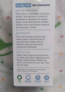 30off Plum 10% Niacinamide Rice Water Face' Seru