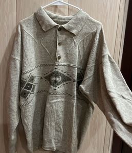 Vintage Patterned Knit Sweater