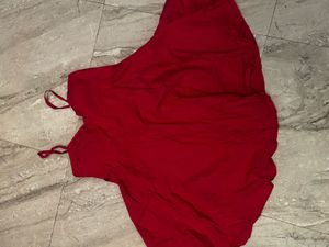 Red Bow Padded Strap Dress