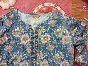 Blue Floral short kurti