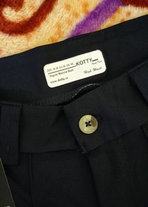High Waist Navy Blue Womens Trousers