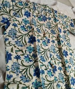 blue pattern a-line kurta 🩵⚡