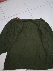 Embroidered Olive Green Top