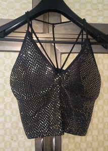 Sparkling Black Crop Top