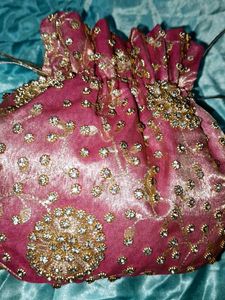 Potli Bag With Beautiful Stone Work