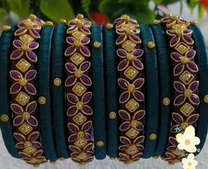 beautiful Silk Thread Bangles Set