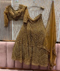 Golden Lehenga Choli With Dupatta