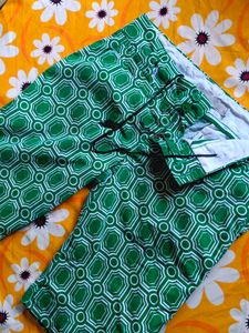 Green Patterned Shorts