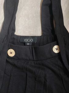 Black Solid Dangri Short Skirt