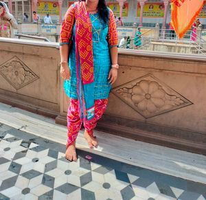 dhoti style bottom Kurta Set with dupatta