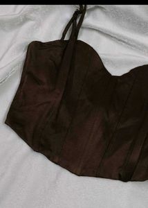 Zara Brown Corset Top