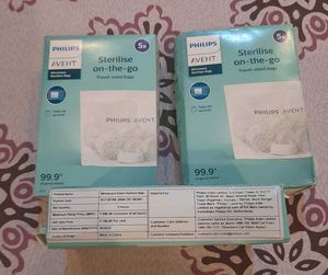 New Pack Of 2 PHILIPS AVENT Steriliser Bags